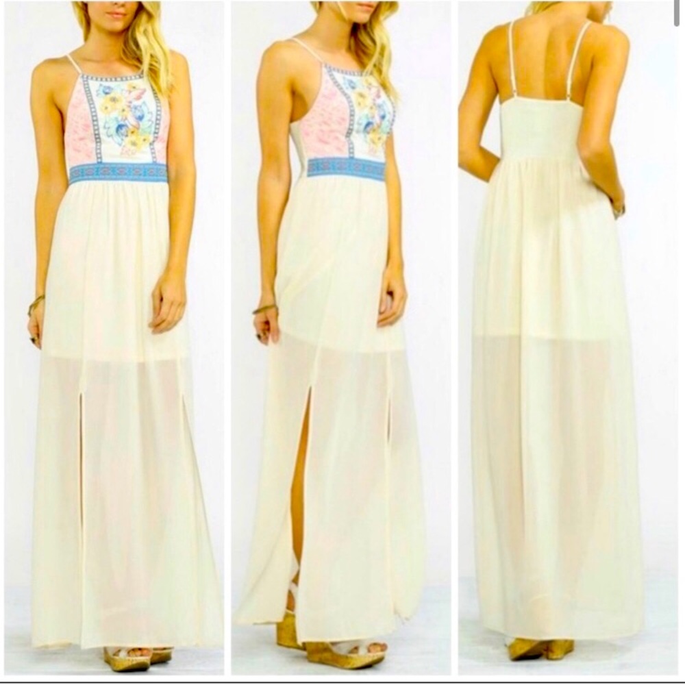 Flying Tomato Lace Embroidered Maxi Dress Sz. S